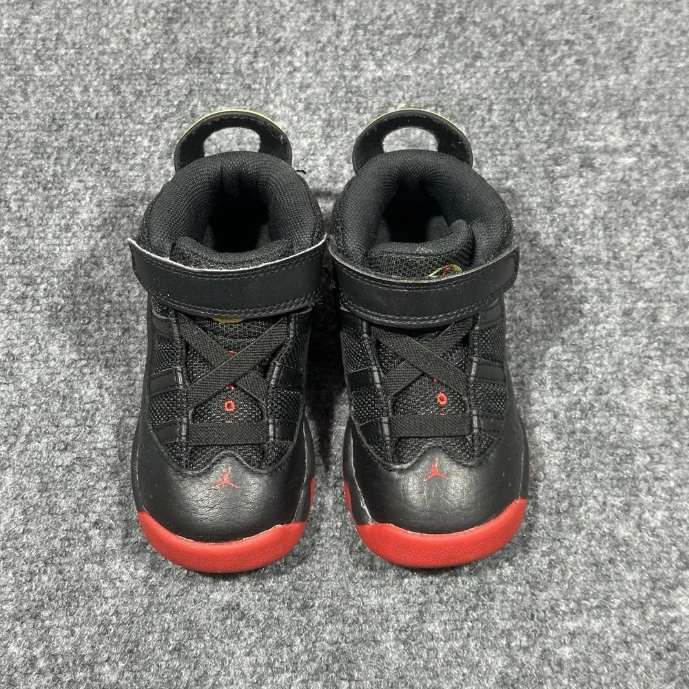 Jordan 6 Rings TD Black University Red White Baby Toddler Size 7C‎ Sneaker